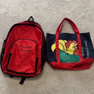 Primrose Schools Red Backpack and Tote Set